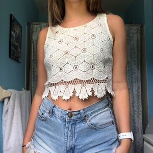 Lulus White Crochet Crop Top